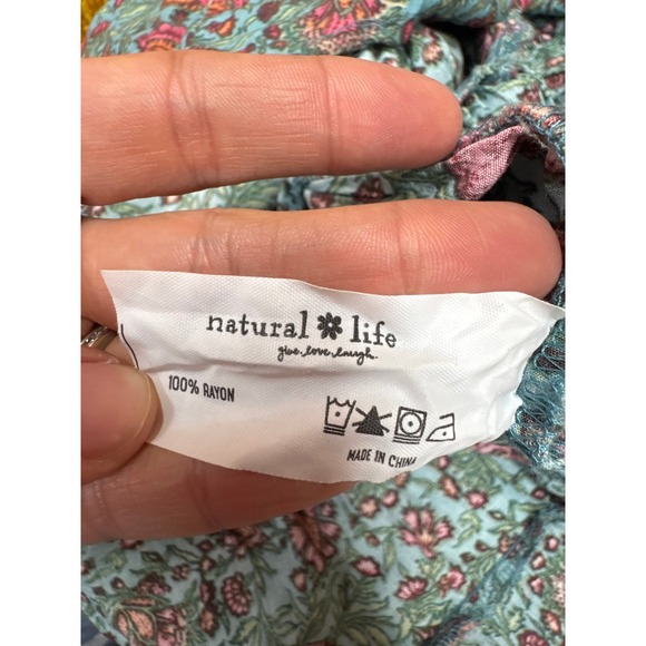 Natural Life Havana Nights Floral Tassel Boho Tiered Maxi Dress Festival M - Picture 7 of 10